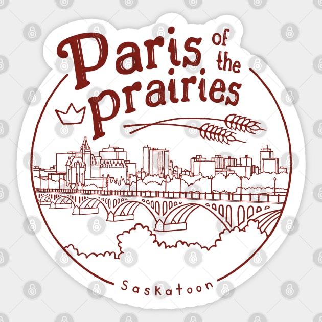 Paris of the prairies Sticker by seancarolan